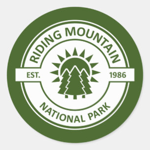 Pegatina Redonda Parque nacional Montaña Riding