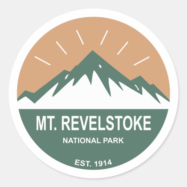 Pegatina Redonda Parque nacional Mount Revelstoke (Anverso)