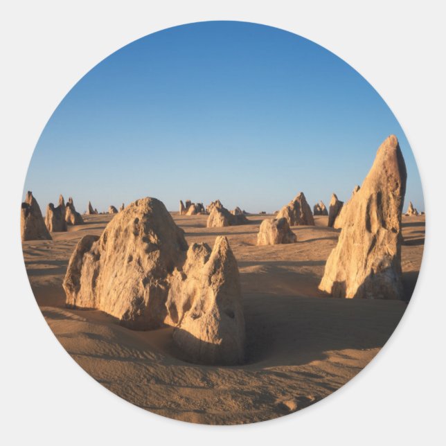 Pegatina Redonda Parque nacional Nambung, en el desierto de los Pin (Anverso)