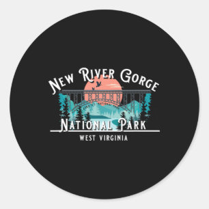 Pegatina Redonda Parque Nacional New River Gorge Virginia Occidenta
