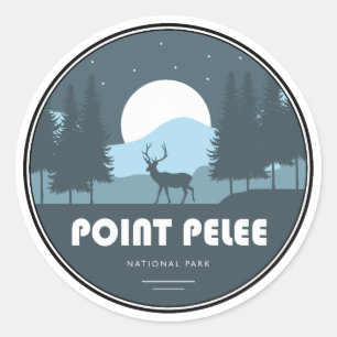 Pegatina Redonda Parque nacional Point Pelee Deer