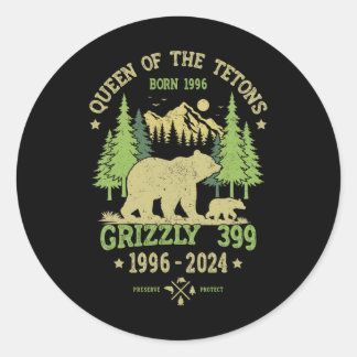 Pegatina Redonda Parque Nacional Queen Of The Tetons Grizzly 9 1996