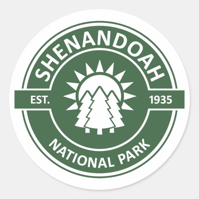 Pegatina Redonda Parque nacional Shenandoah (Anverso)