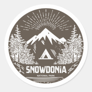 Pegatina Redonda Parque nacional Snowdonia