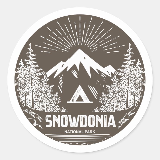 Pegatina Redonda Parque nacional Snowdonia (Anverso)