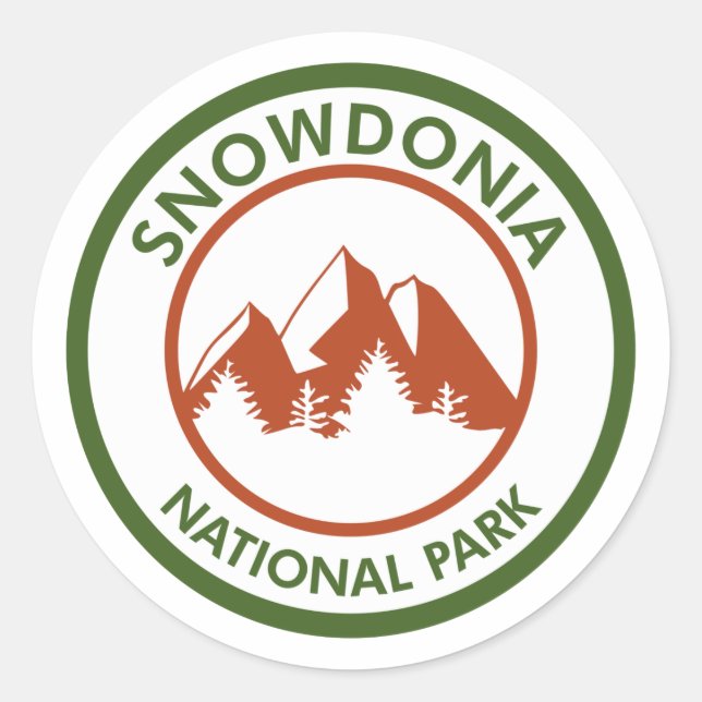 Pegatina Redonda Parque nacional Snowdonia (Anverso)