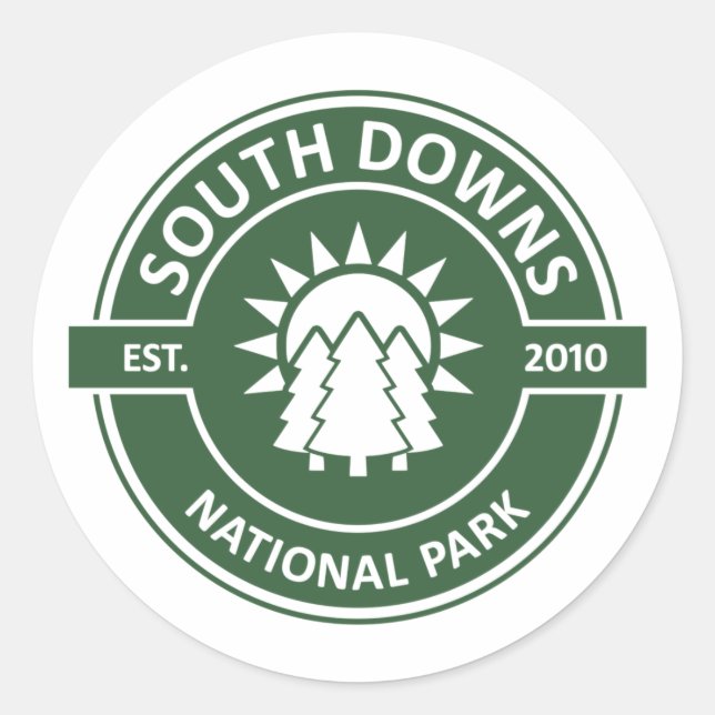 Pegatina Redonda Parque nacional South Downs (Anverso)