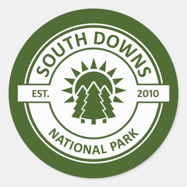 Pegatina Redonda Parque nacional South Downs (Anverso)