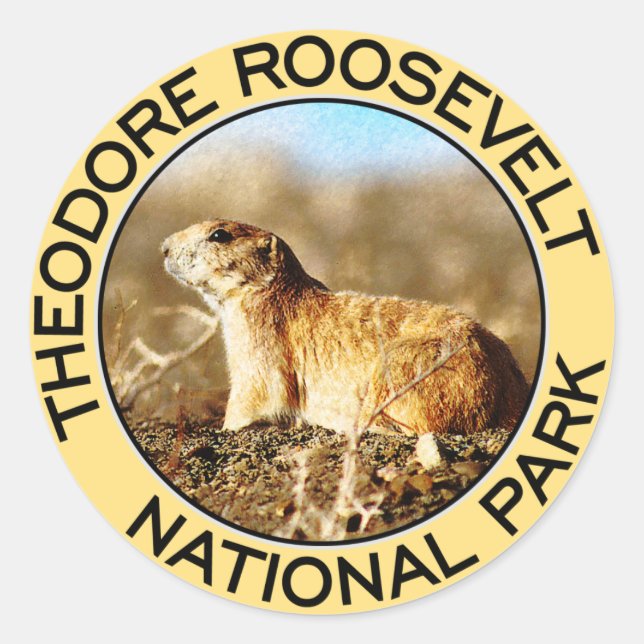 Pegatina Redonda Parque nacional Theodore Roosevelt (Anverso)