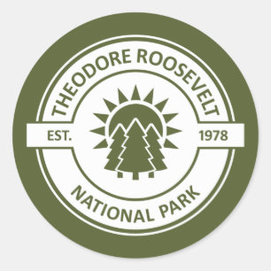 Pegatina Redonda Parque nacional Theodore Roosevelt