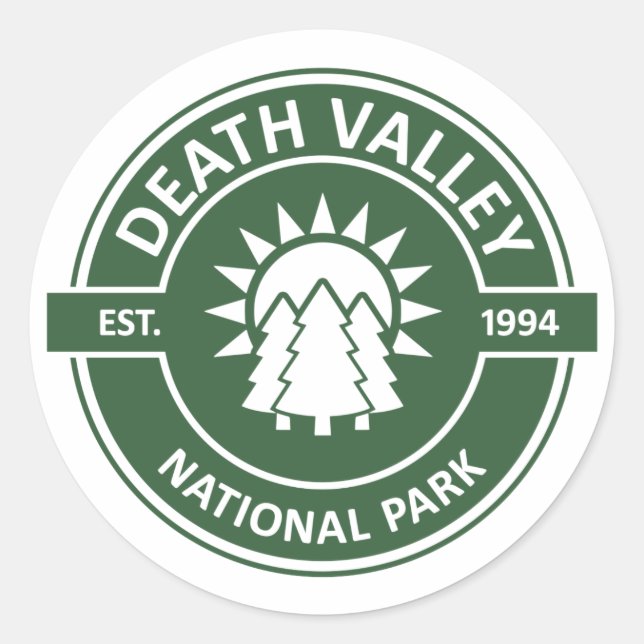 Pegatina Redonda Parque nacional Valle de la Muerte (Anverso)