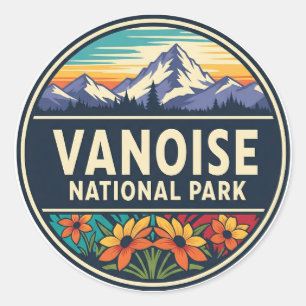 Pegatina Redonda Parque Nacional Vanoise Francia Viajes