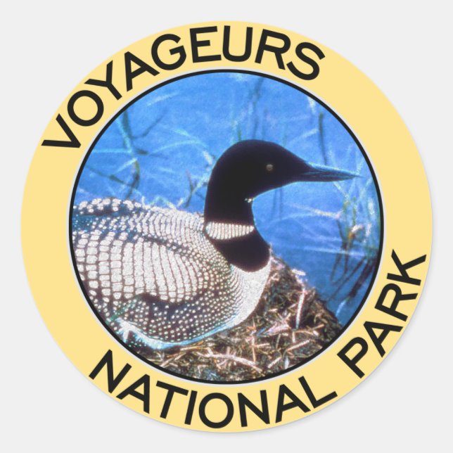 Pegatina Redonda Parque nacional Voyageurs (Anverso)