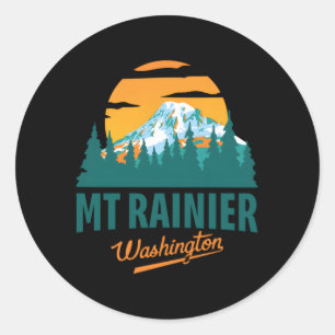 Pegatina Redonda Parque nacional Washington Mt Rainier