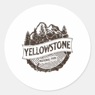 Pegatina Redonda Parque Nacional Yellowstone Wyoming Naturaleza Sen