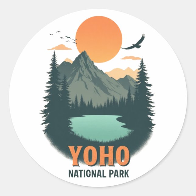 Pegatina Redonda Parque nacional Yoho (Anverso)