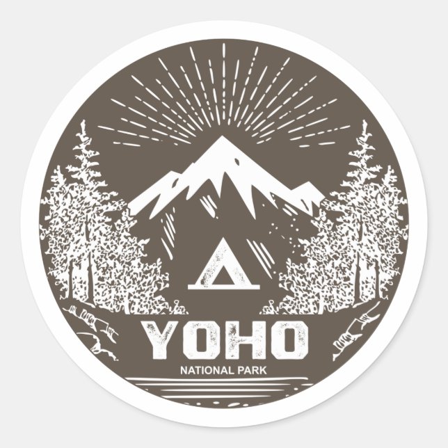Pegatina Redonda Parque nacional Yoho (Anverso)