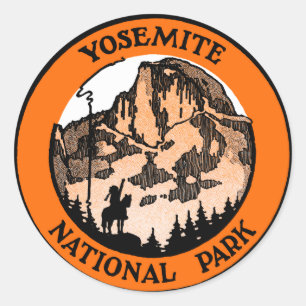 Pegatina Redonda Parque nacional Yosemite 1910