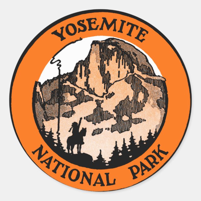 Pegatina Redonda Parque nacional Yosemite 1910 (Anverso)