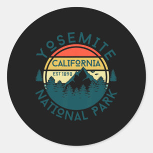 Pegatina Redonda Parque nacional Yosemite California Senderismo Nat