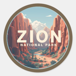 Pegatina Redonda Parque nacional Zion Utah
