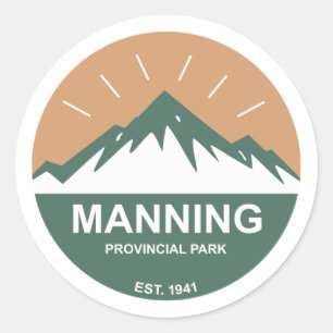Pegatina Redonda Parque provincial de Manning