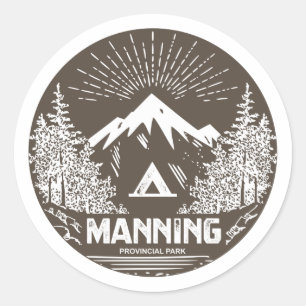 Pegatina Redonda Parque provincial de Manning