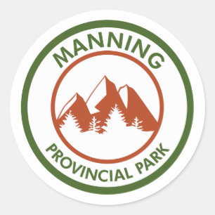 Pegatina Redonda Parque provincial de Manning