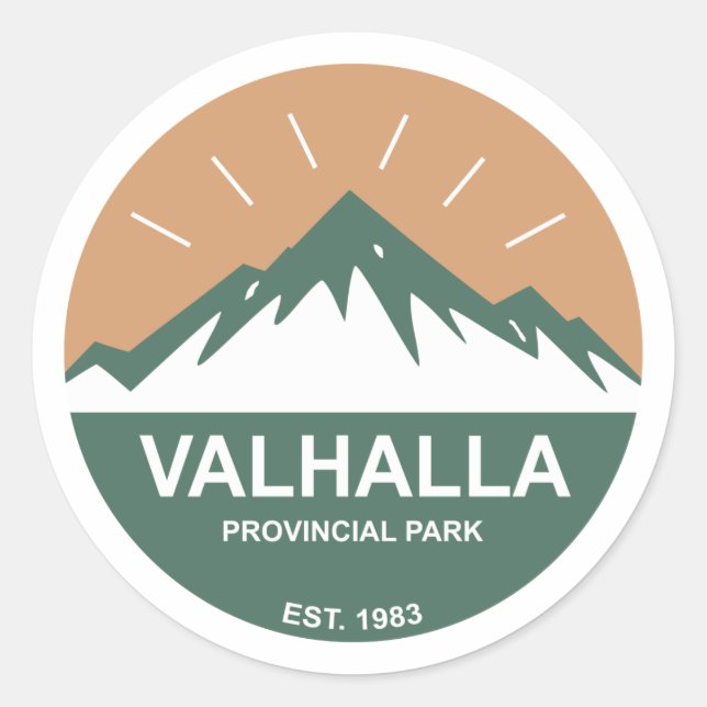 Pegatina Redonda Parque provincial de Valhalla (Anverso)