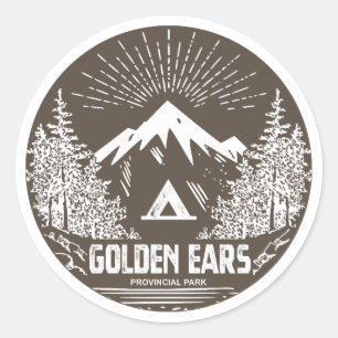 Pegatina Redonda Parque Provincial Golden Ears Columbia Británica