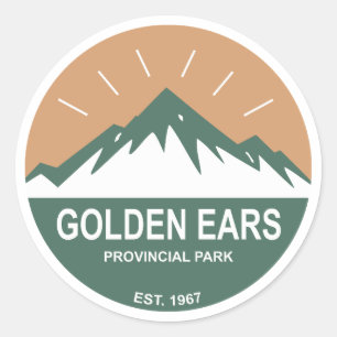Pegatina Redonda Parque Provincial Golden Ears Columbia Británica
