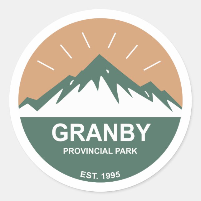 Pegatina Redonda Parque Provincial Granby (Anverso)
