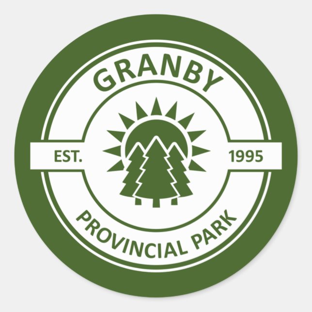 Pegatina Redonda Parque Provincial Granby (Anverso)