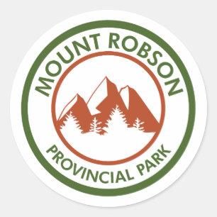 Pegatina Redonda Parque Provincial Mount Robson