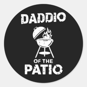 Pegatina Redonda Parrilla Papá Divertido Fiesta Barbacoa Asador Cer
