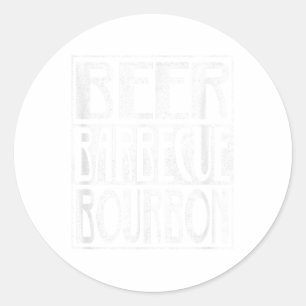 Pegatina Redonda Parrillada de cerveza de alcohol parrilla de cerdo