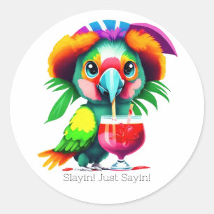 Pegatina Redonda Parrot Envelope Seal Sticker / Sticker para Lapto