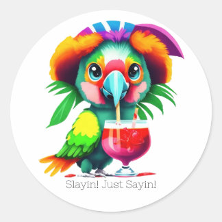 Pegatina Redonda Parrot Envelope Seal Sticker /  Sticker para Lapto