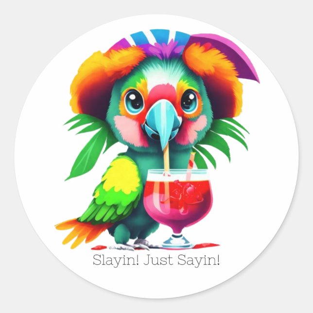 Pegatina Redonda Parrot Envelope Seal Sticker /  Sticker para Lapto (Anverso)
