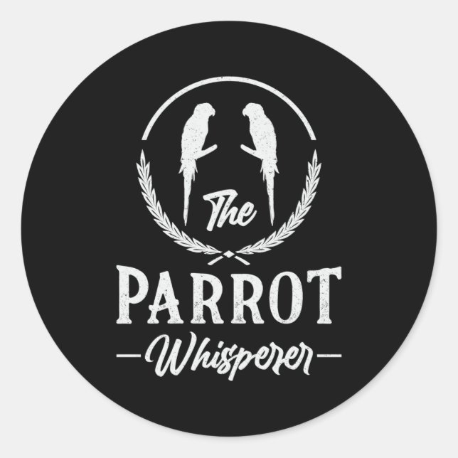 Pegatina Redonda Parrot Parrot Loro Loro Whisperer Mascota Animal P (Anverso)