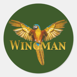 Pegatina Redonda Parrot Wingman