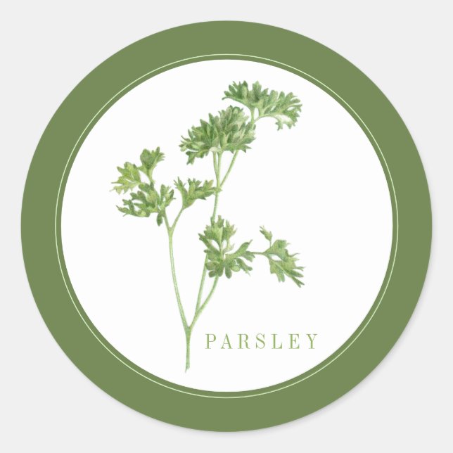 Pegatina Redonda PARSLEY FRESCO Pegatinas redondos pequeños (+texto (Anverso)