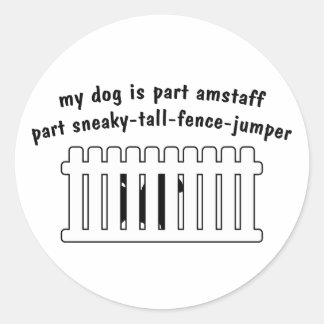 Pegatina Redonda Parte AmStaff Part Fence-Jumper
