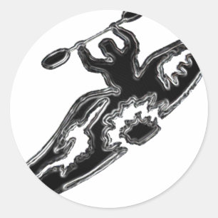 Pegatina Redonda Parte de Kayak