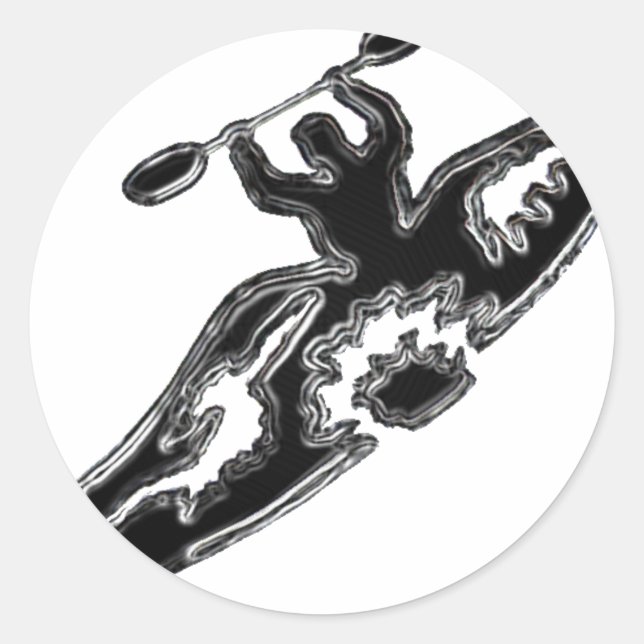 Pegatina Redonda Parte de Kayak (Anverso)