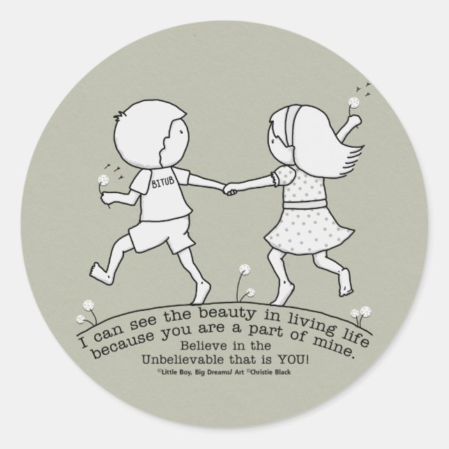 Pegatina Redonda Parte de mi vida (Anverso)