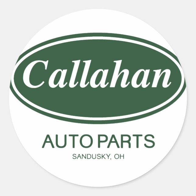 Pegatina Redonda Partes automáticas de Callahan (Anverso)