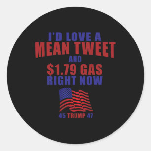 Pegatina Redonda Partidario de Trump ama un precio medio del gas en