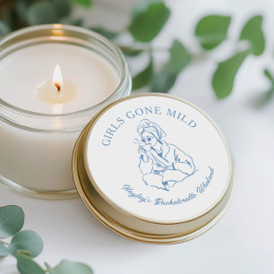 Pegatina Redonda Partido Bachelorette de Spa Mild para los chicas