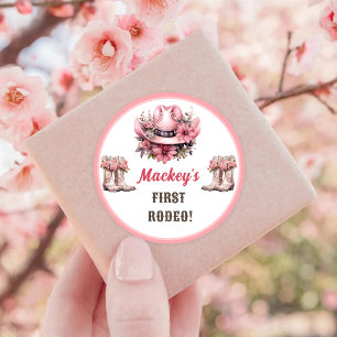 Pegatina Redonda Partido de Cumpleaños de la Chica Floral Rusa Occi